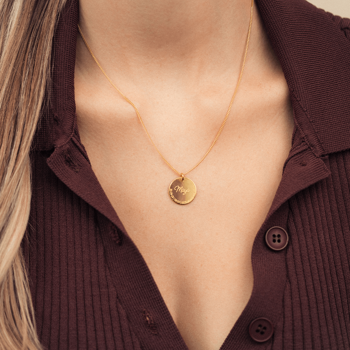 Geburtsurkunde Münze Kette Gold