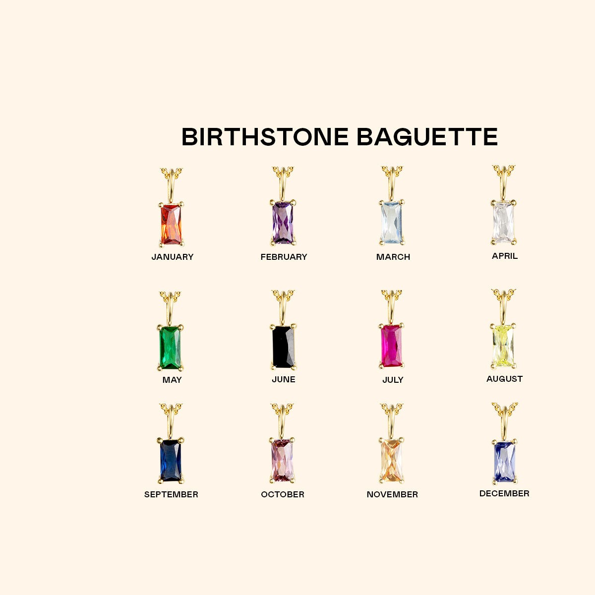 Birthstone Baguette Kette