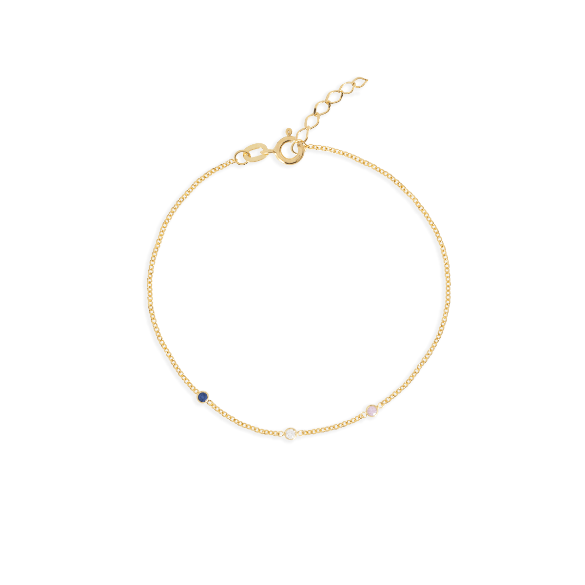 birthstone bracelet gold