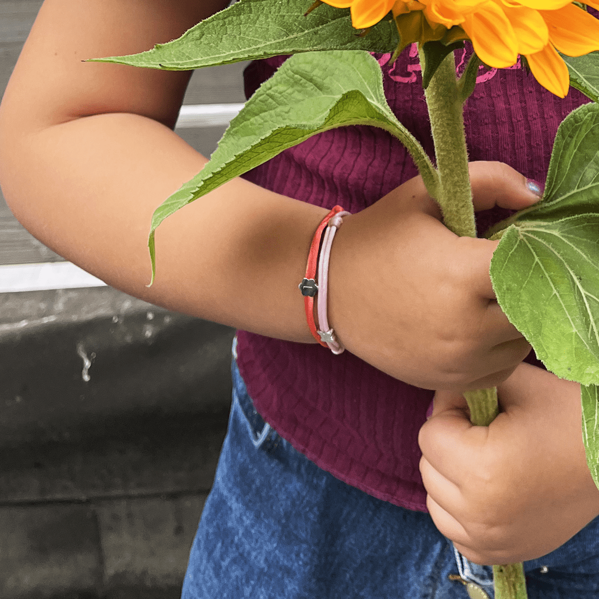 Kids Initial Bloom Cord Bracelet