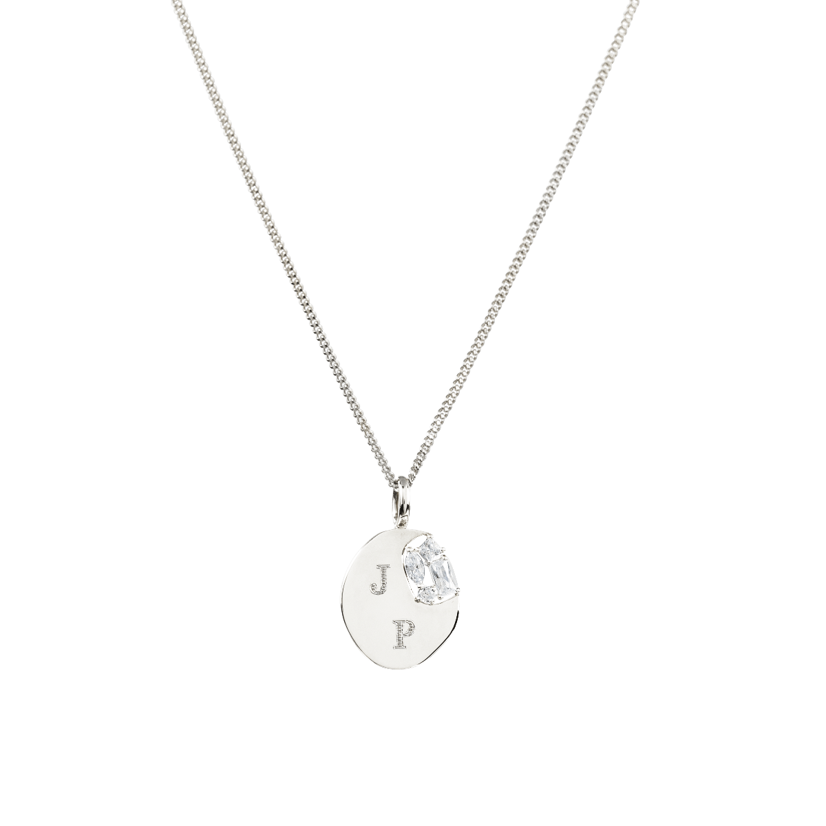 Brilliance Oval Initial Coin Necklace