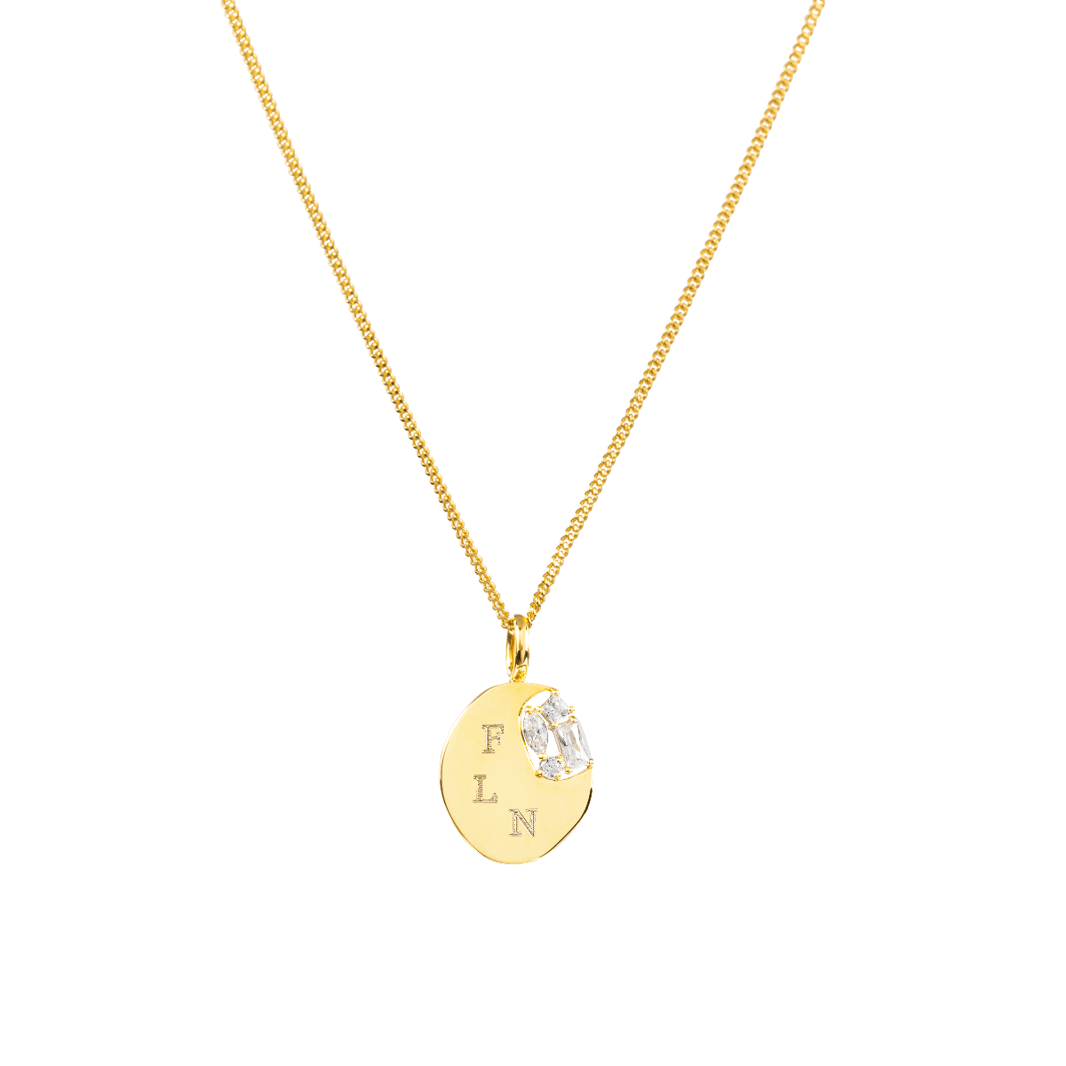Brilliance Oval Initial Coin Necklace