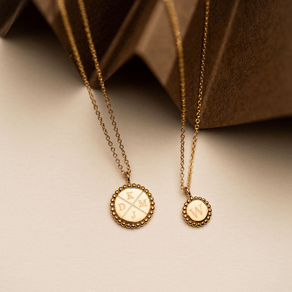 Bubble Initial Coin Necklace