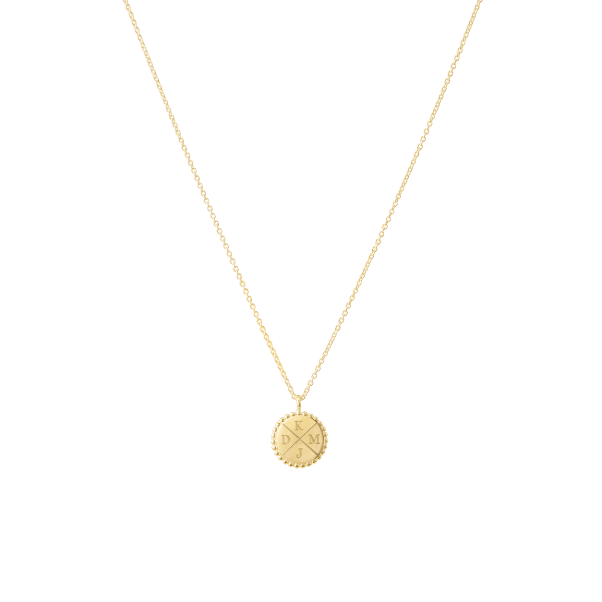 Bubble Initial Coin Necklace