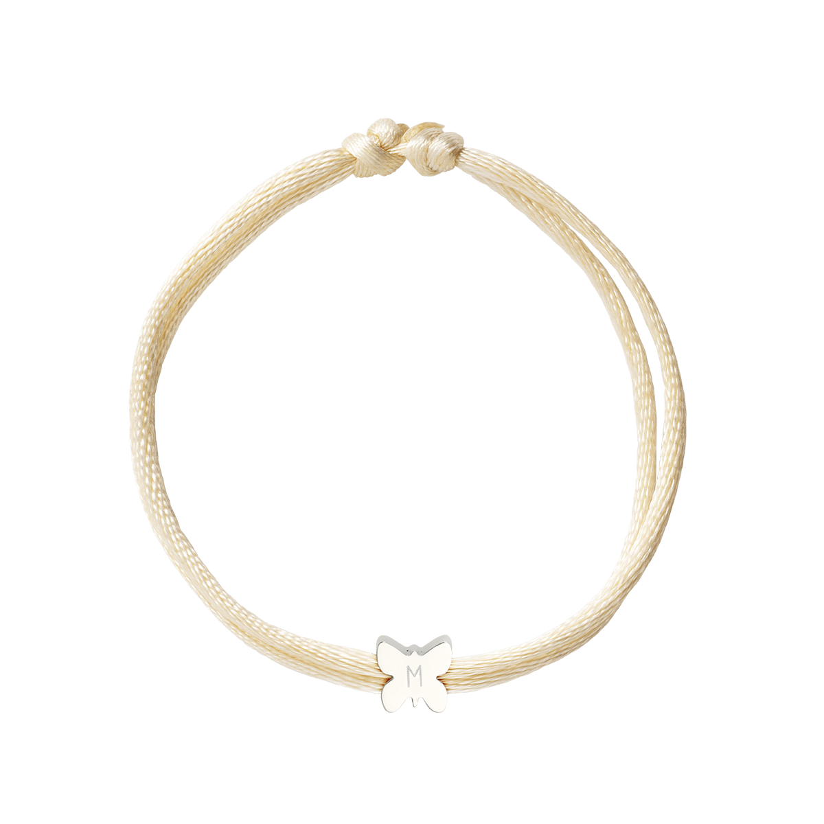 Initial Butterfly Cord Armband