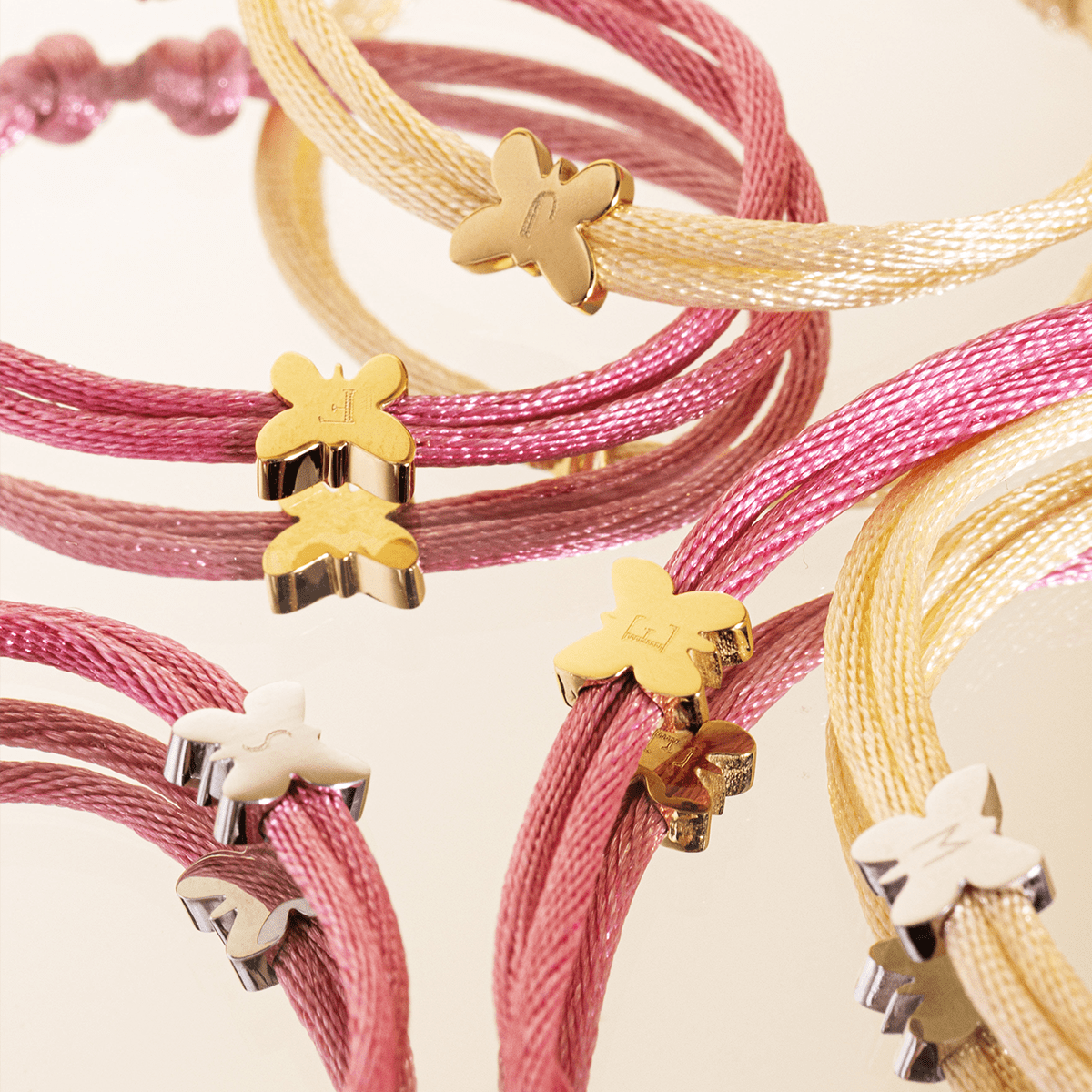 Initial Butterfly Cord Armband