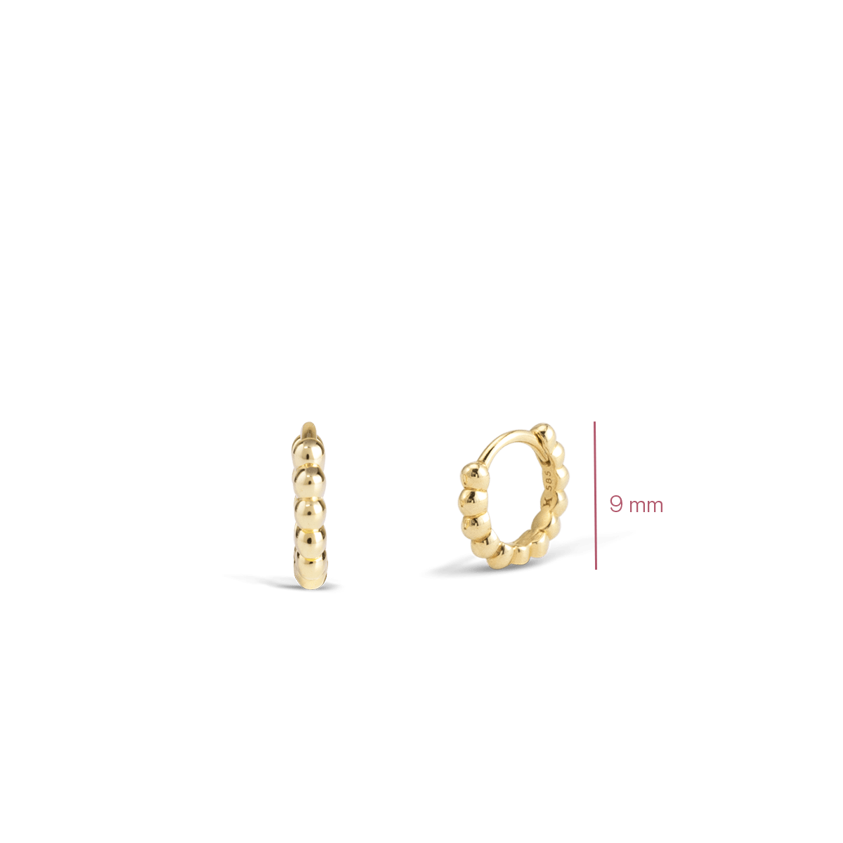 Tiny Solid Gold Bubble Hoops