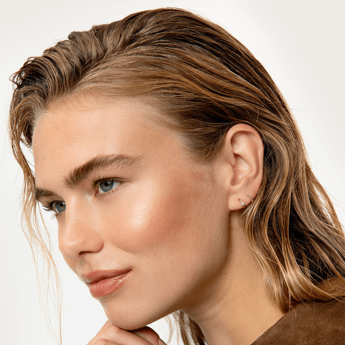 Tiny Solid Gold Bubble Hoops