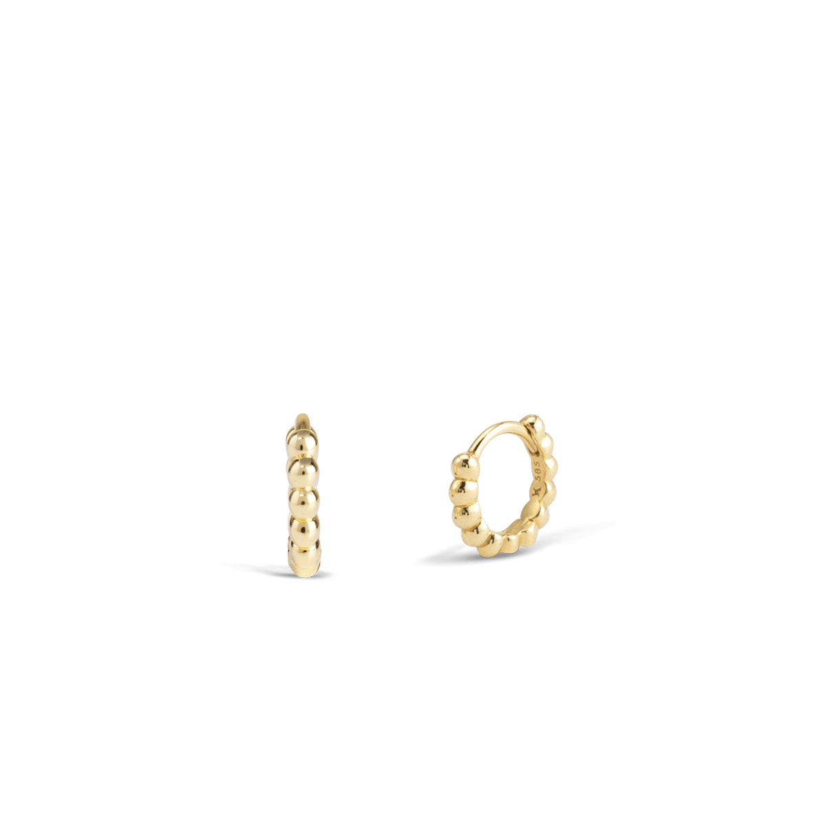 Tiny Solid Gold Bubble Hoops