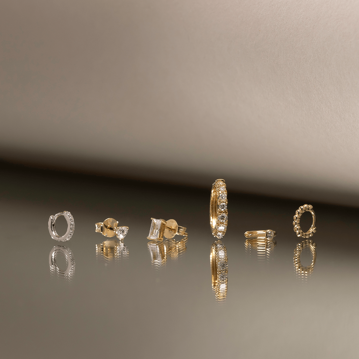 Tiny Solid Gold Bubble Hoops