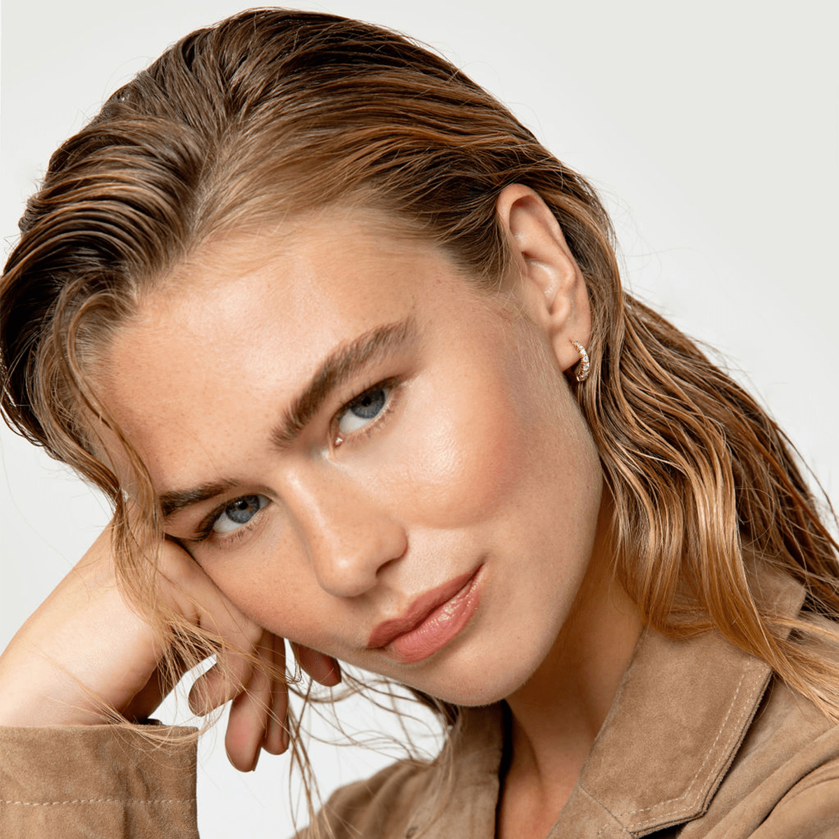 Classic Solid Gold Pave Hoops
