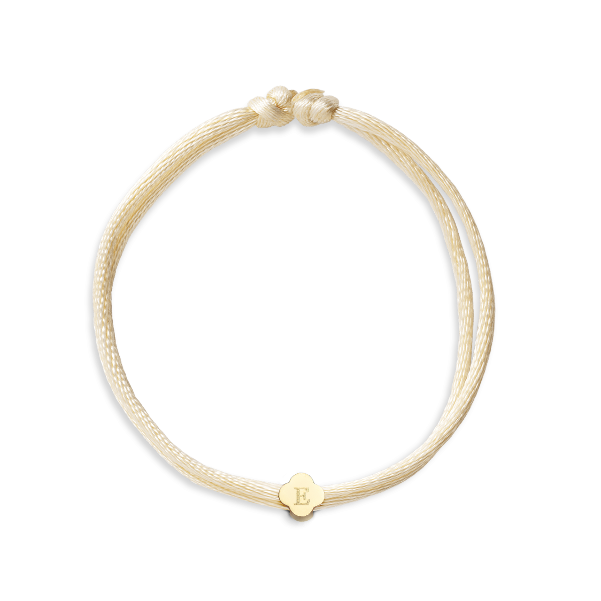 Lucky Kleeblatt Initial Kordel Armband