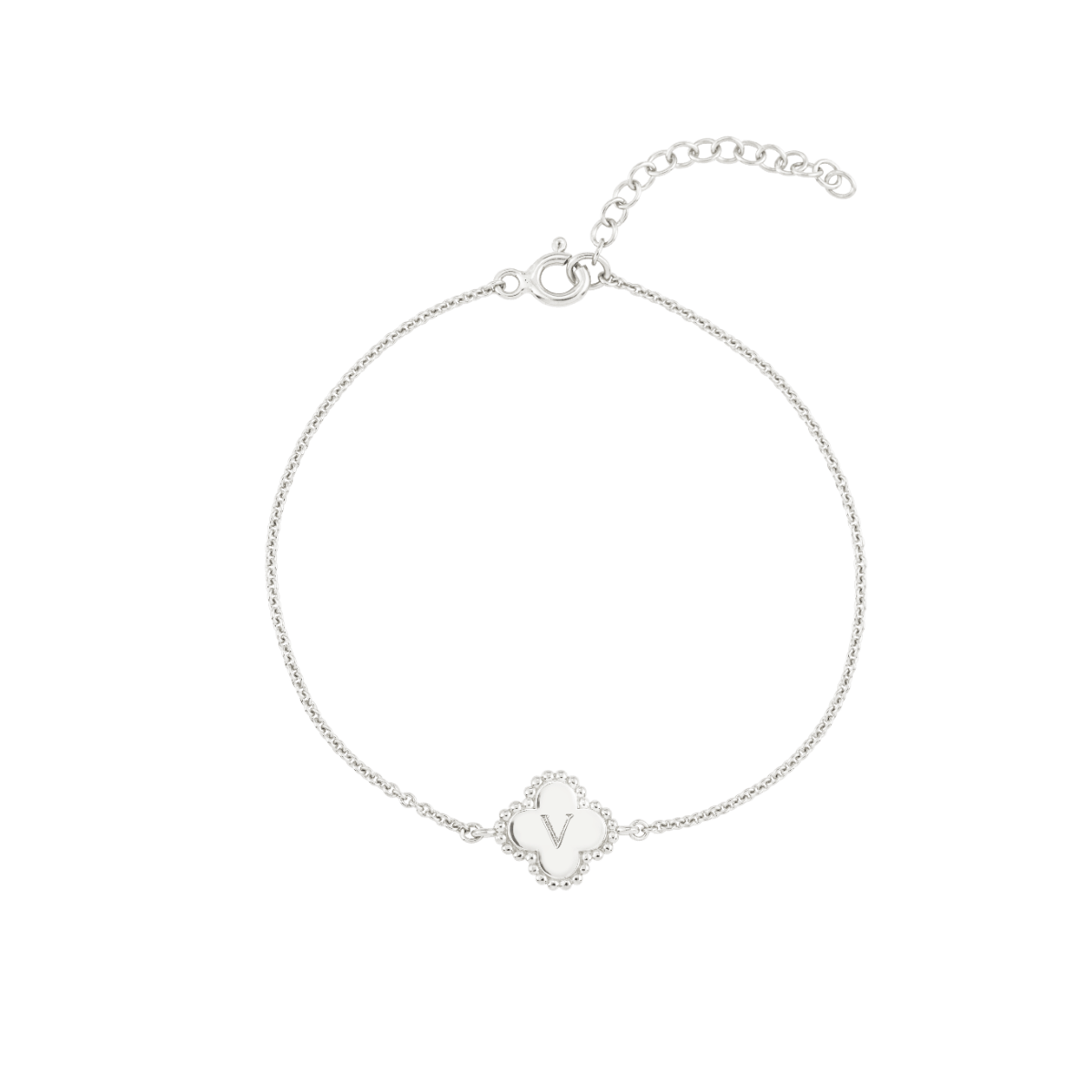 Bubble Initial Clover Armband