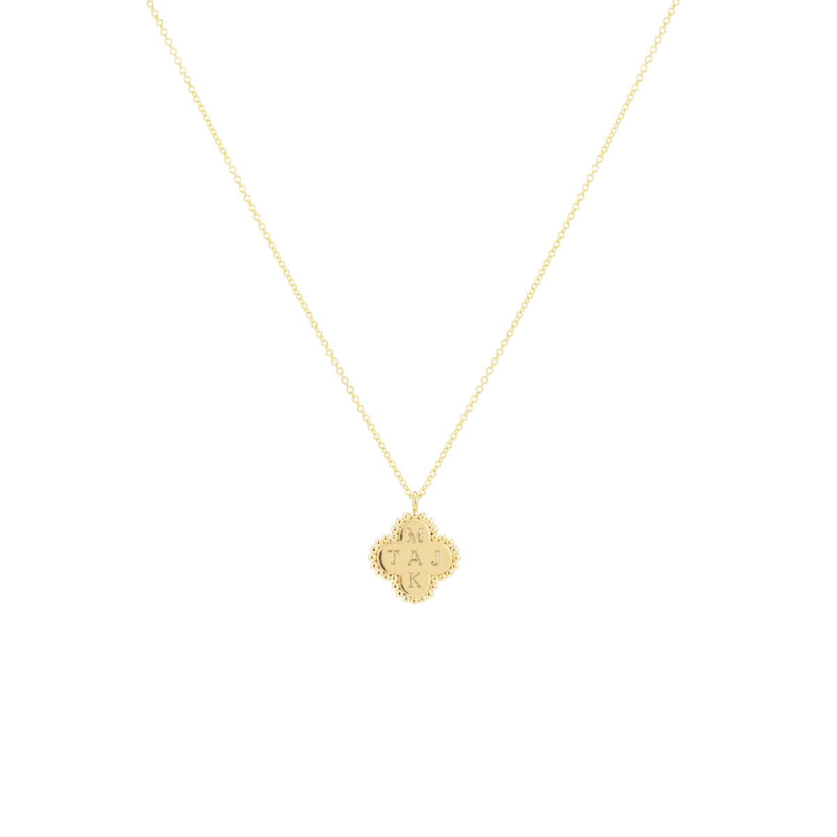 Bubble Initial Clover Kette