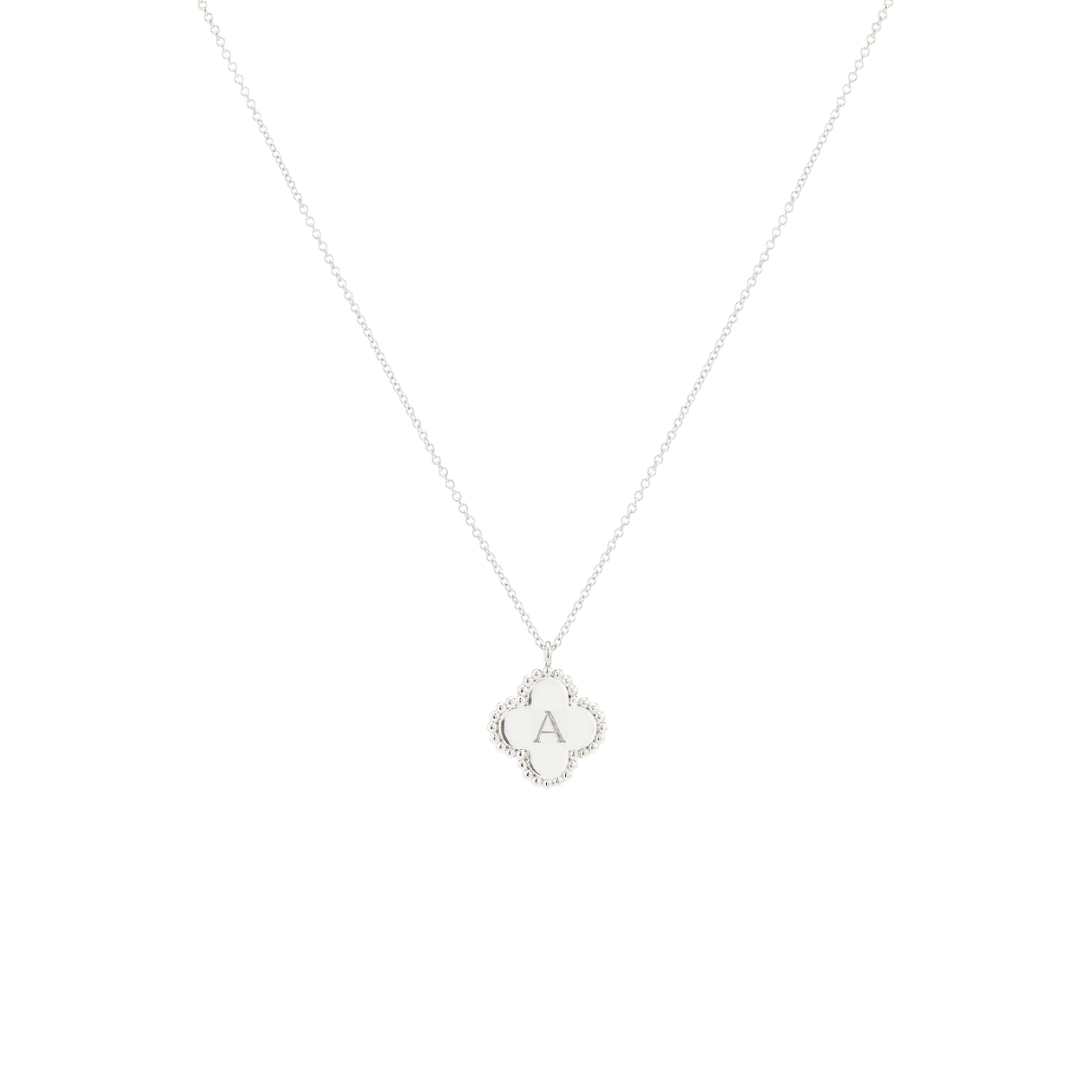 Bubble Initial Clover Kette