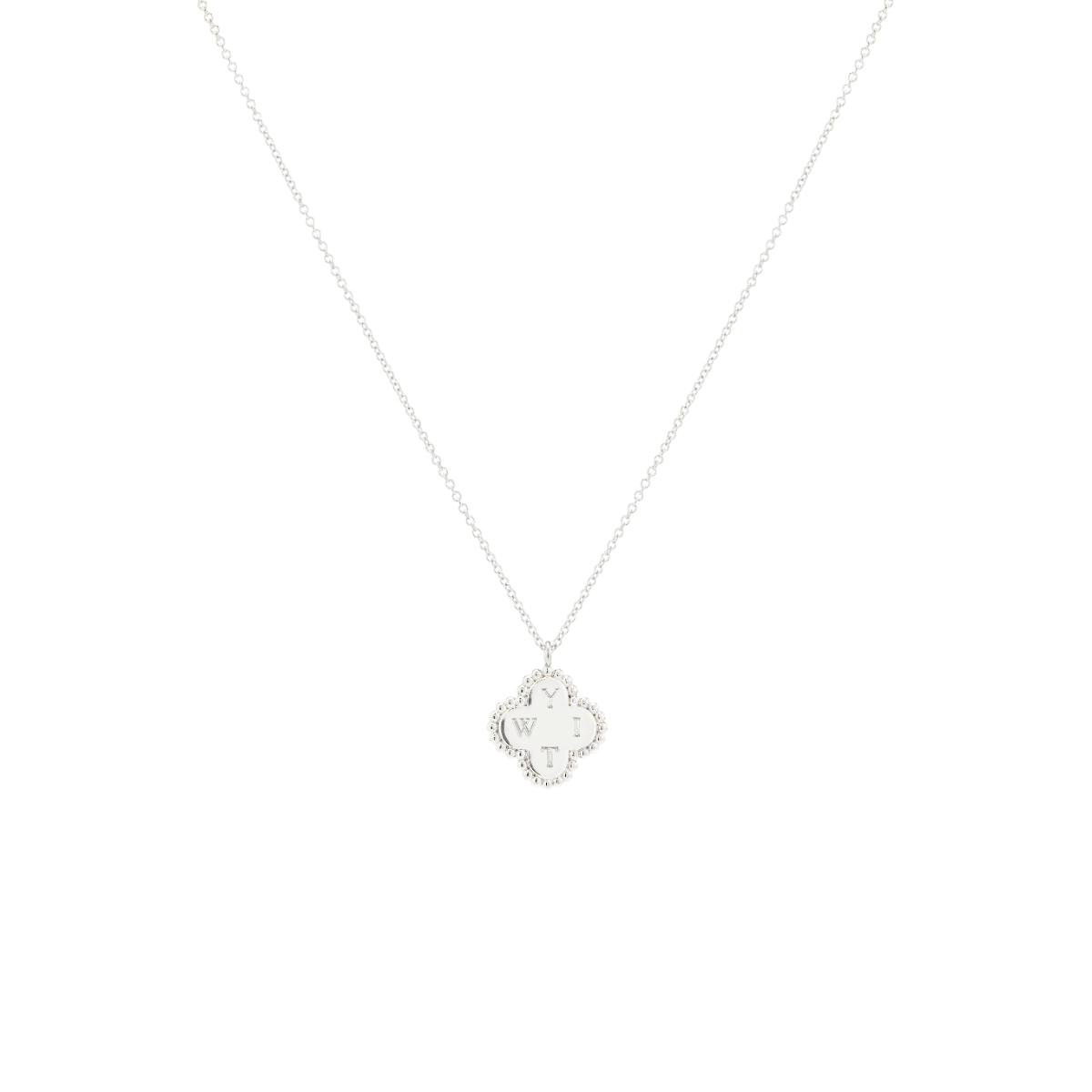 Bubble Initial Clover Kette