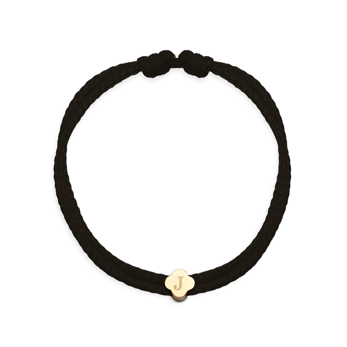 Men Lucky Clover Initial Cord Bracelet