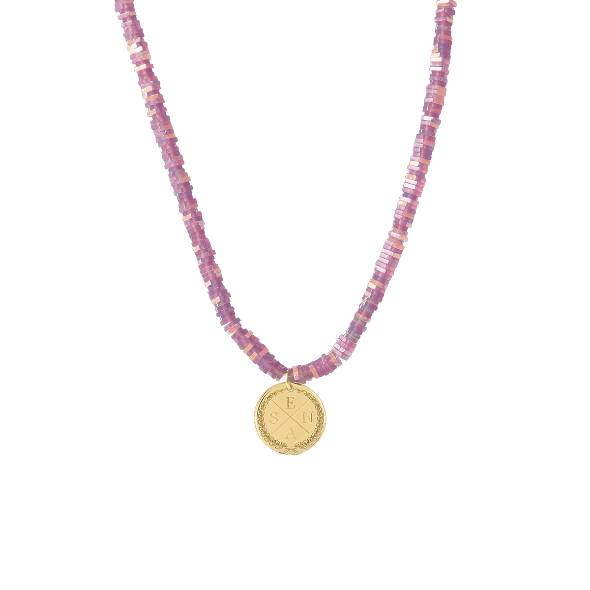 Sparkle Beaded Initial Coin Necklace