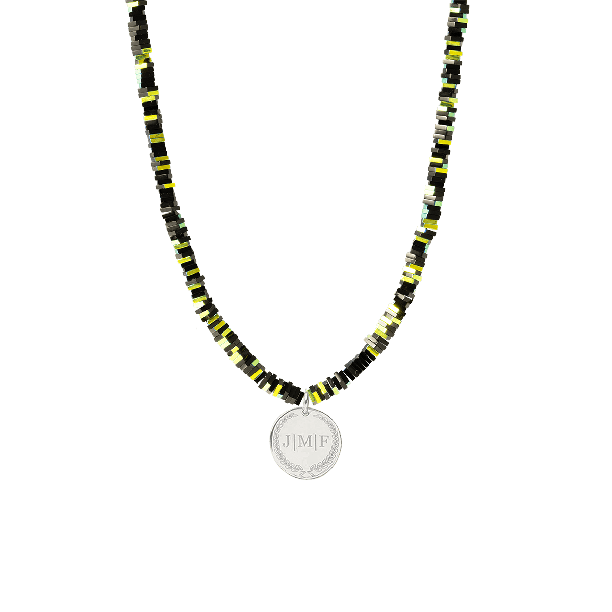 Sparkle Beaded Initial Coin Necklace