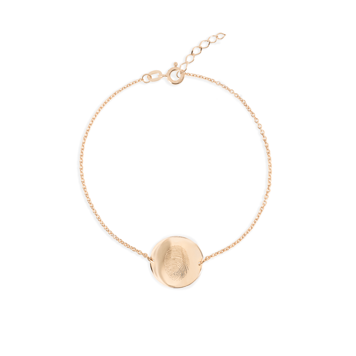 fingerprint coin bracelet rose gold