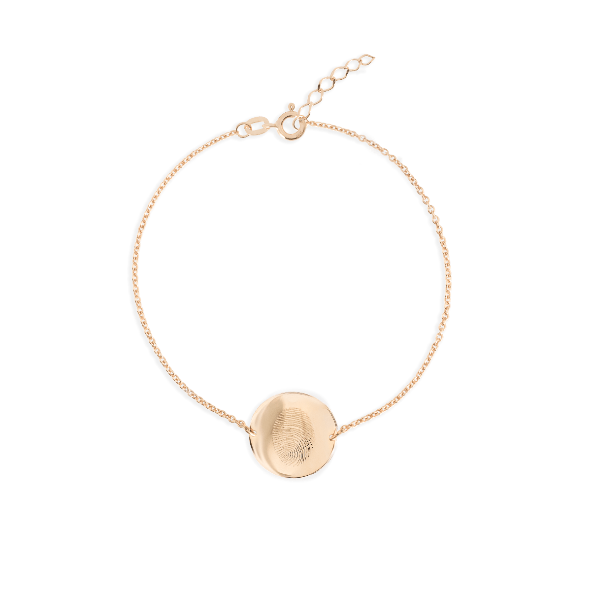 fingerprint coin bracelet rose goud