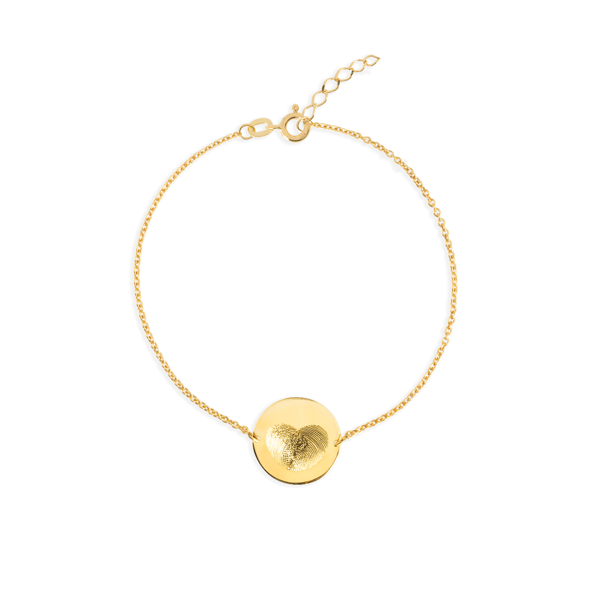 fingerprint coin bracelet gold