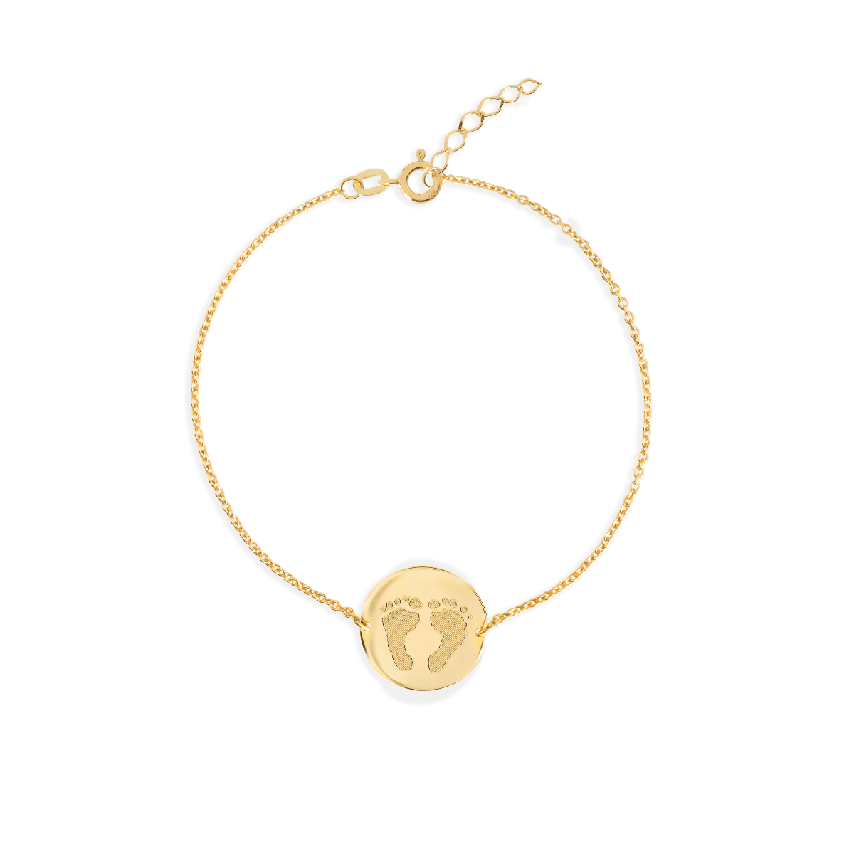 fingerprint coin bracelet gold