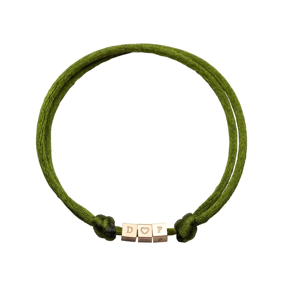 Initial Cube Satin Cord Bracelet