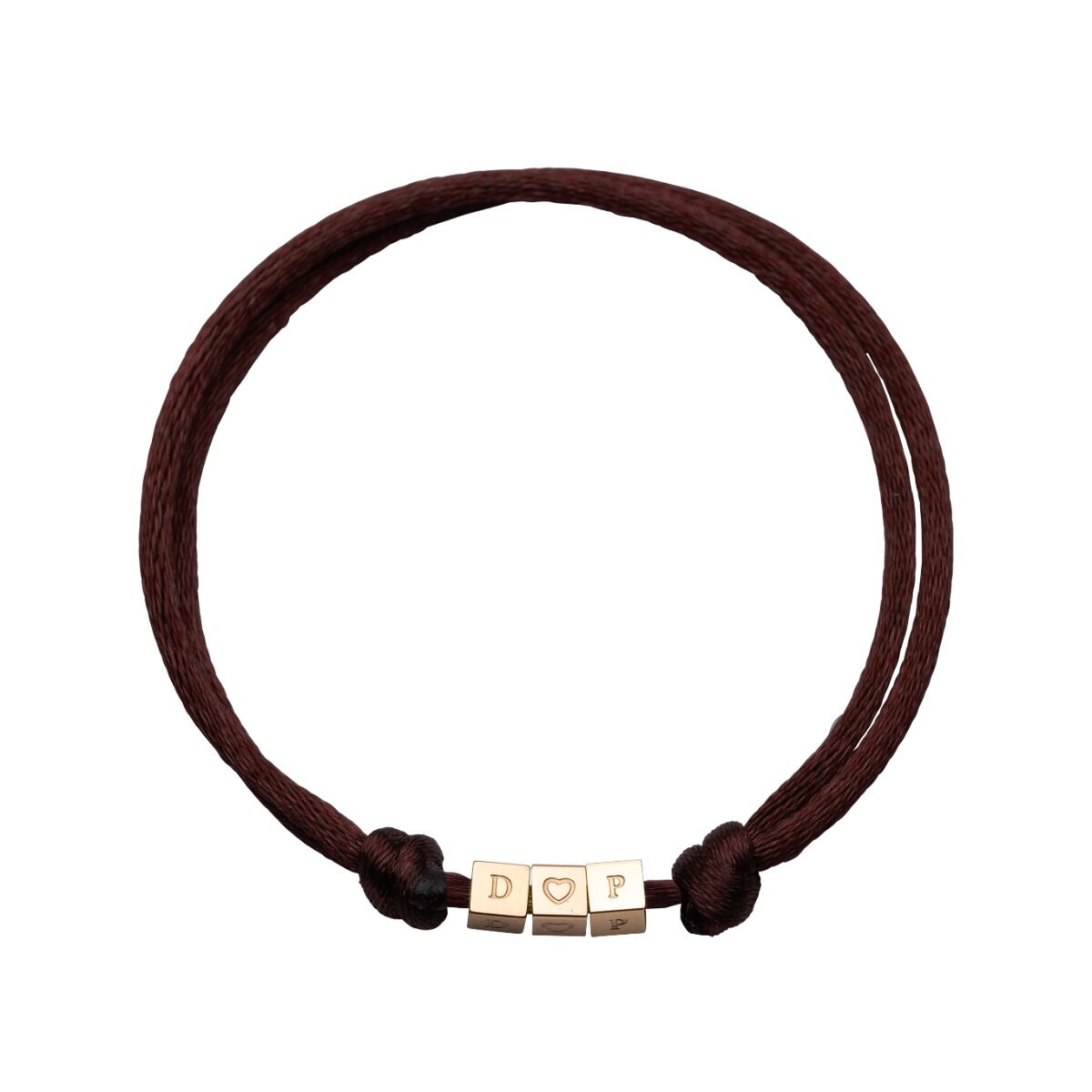 Initial Cube Satin Cord Bracelet
