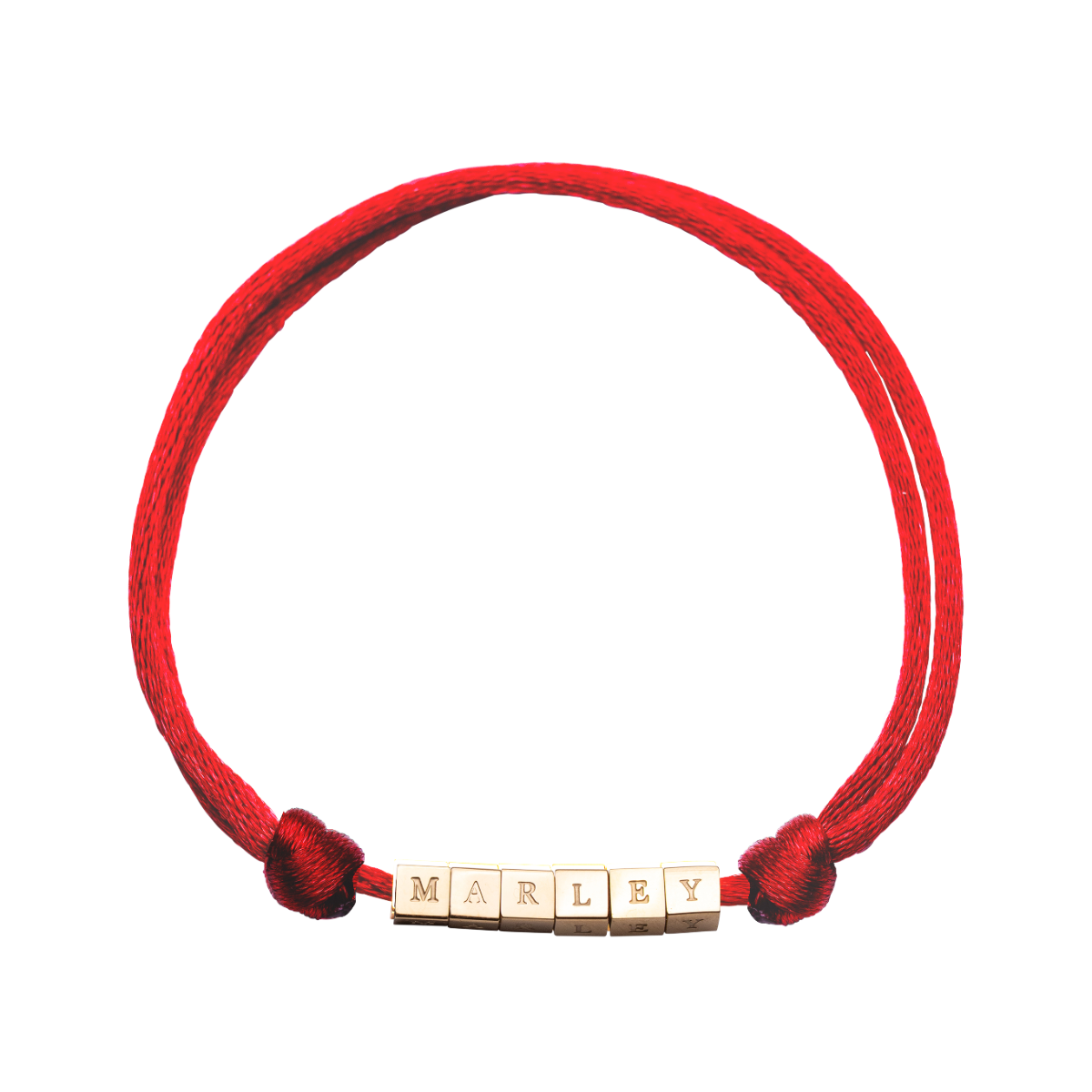 Initial Cube Satin Cord Bracelet