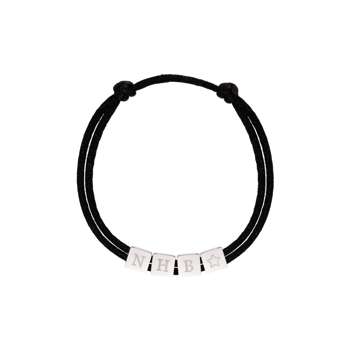 Men Initial Cube Cord Bracelet