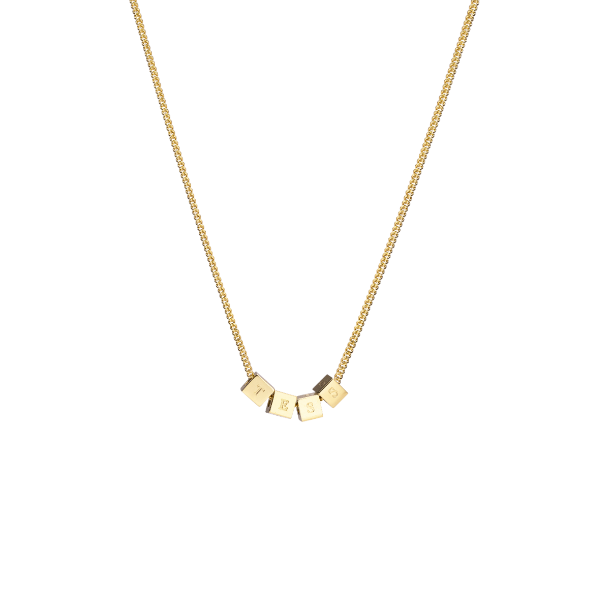 Tiny Cube Initial Necklace