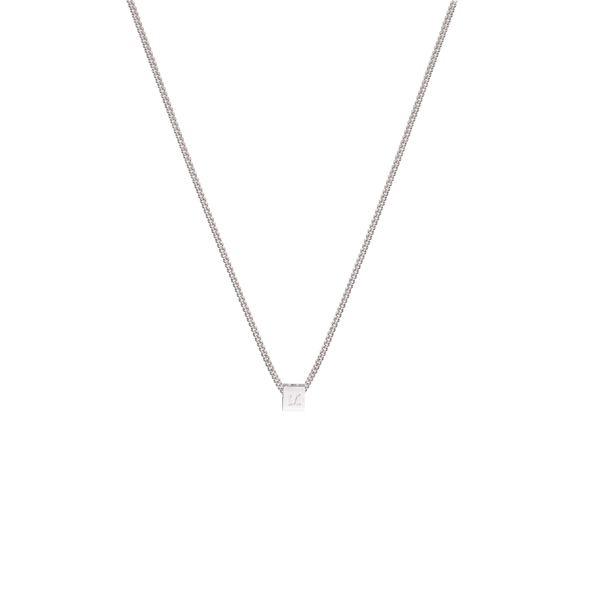 Men Tiny Cube Initial Ketting