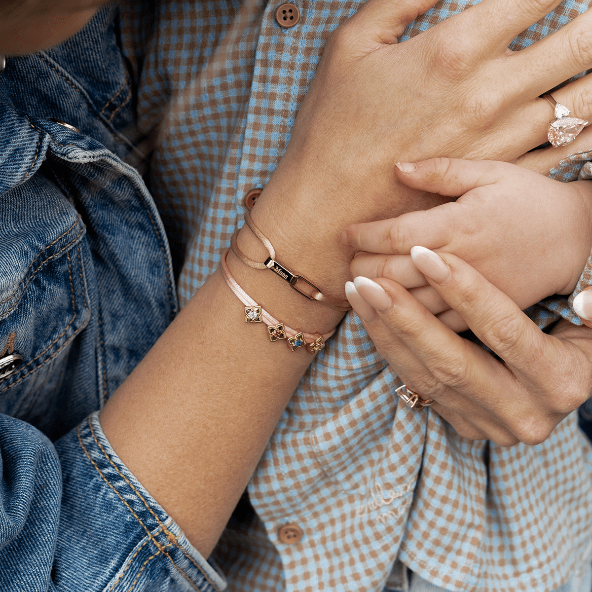 Blühendes Geburtsstein Kordel Armband