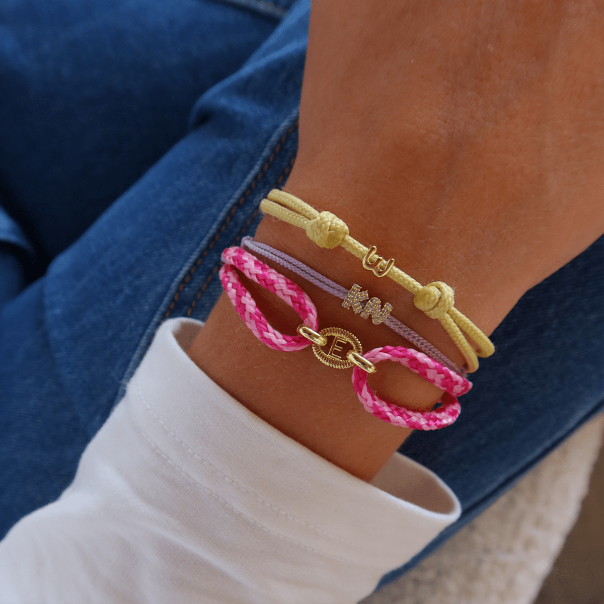 Pavé Letter Paracord Armband