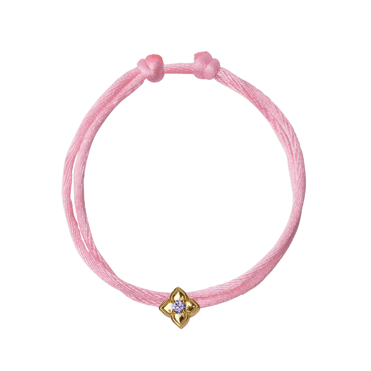 Blühendes Geburtsstein Kordel Armband