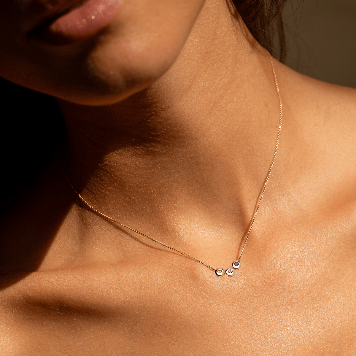 Solid Gold Birthstone Necklace