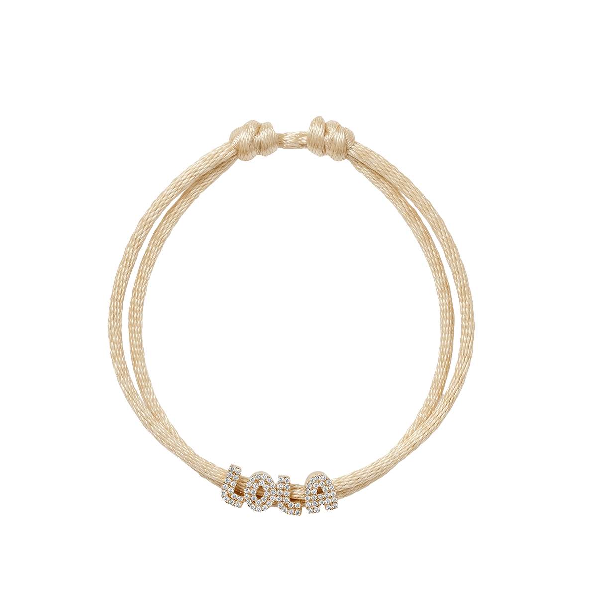 Pave Letter Cord Bracelet