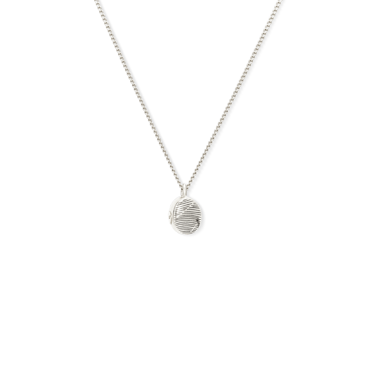 Ash Oval Fingerprint Ketting