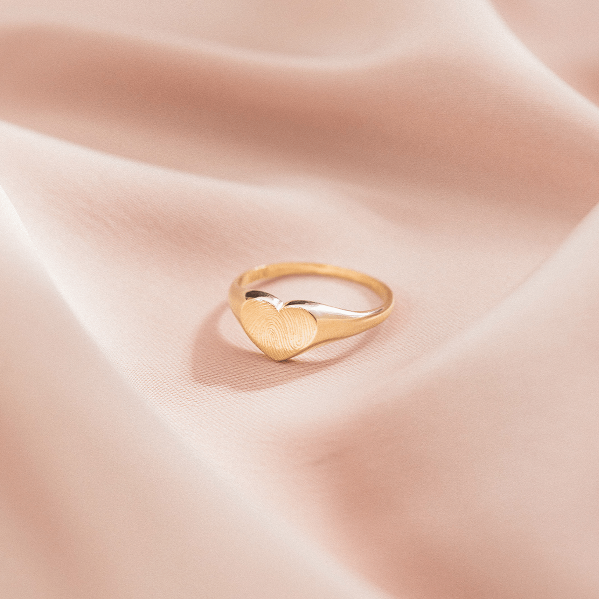 Fingerprint Heart Signet Ring