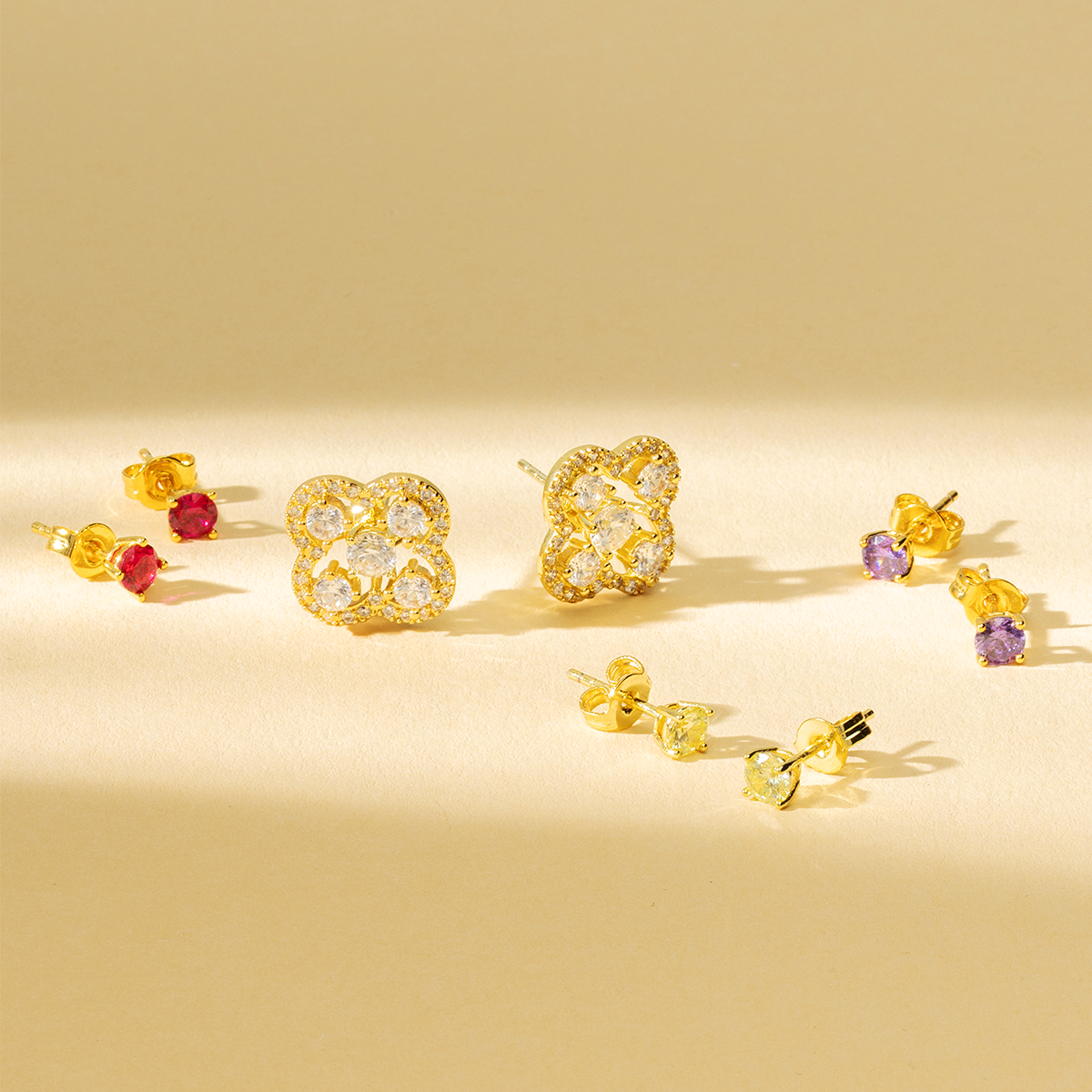 Birthstone Two-part Studs