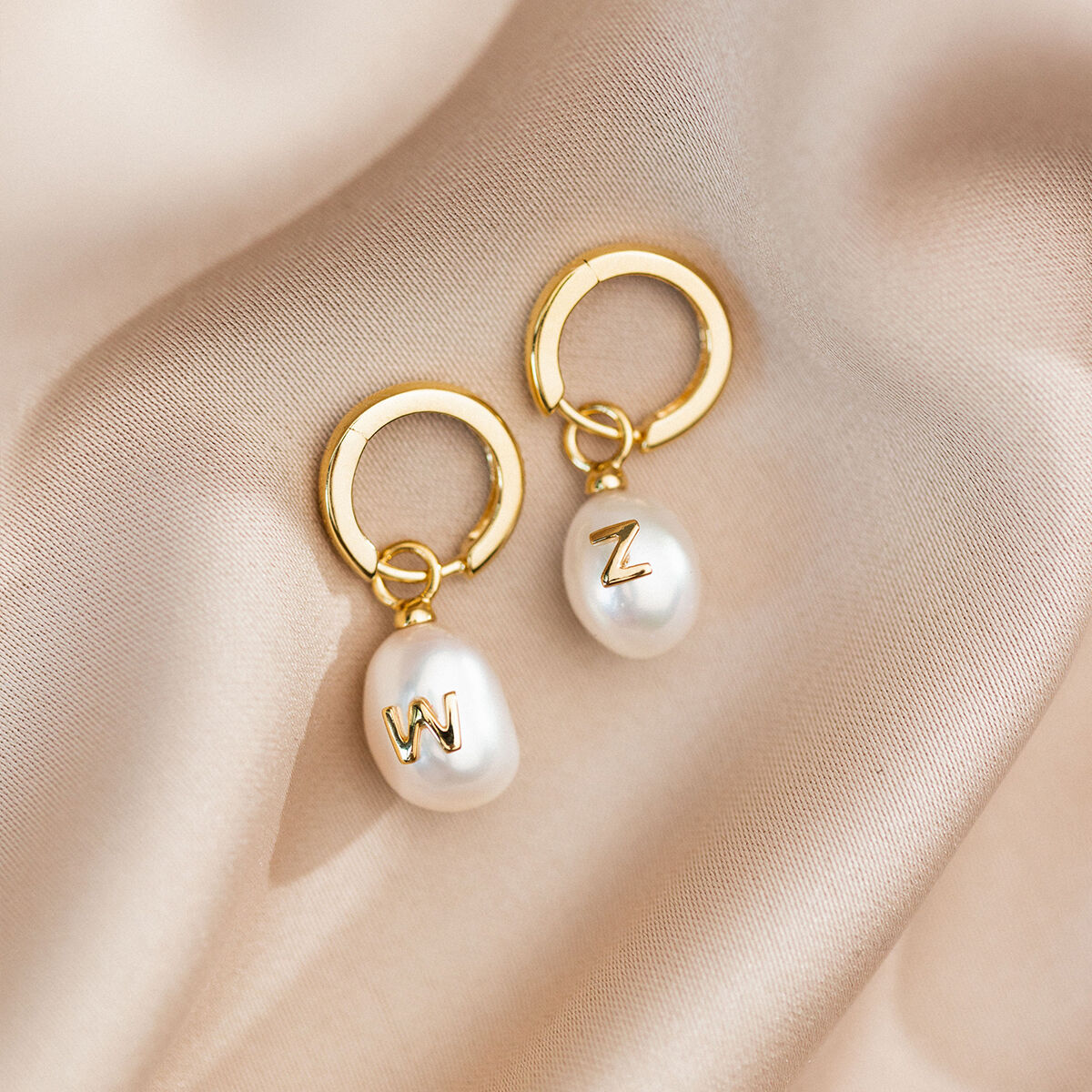 Grace Pearl Letter Earrings