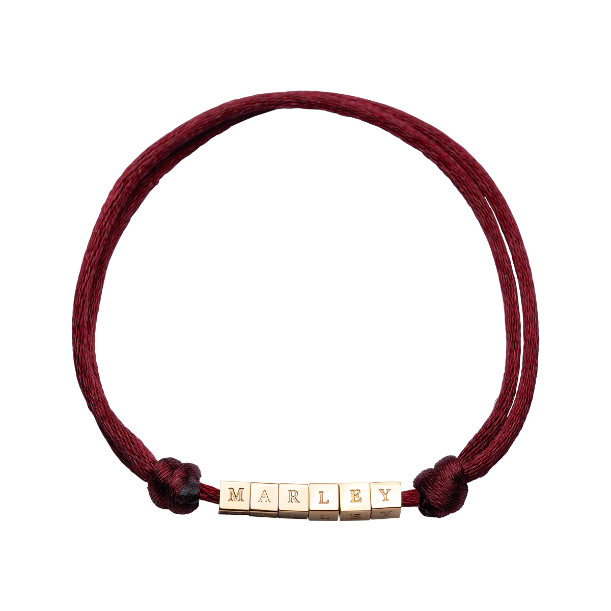 Initial Cube Satin Cord Bracelet