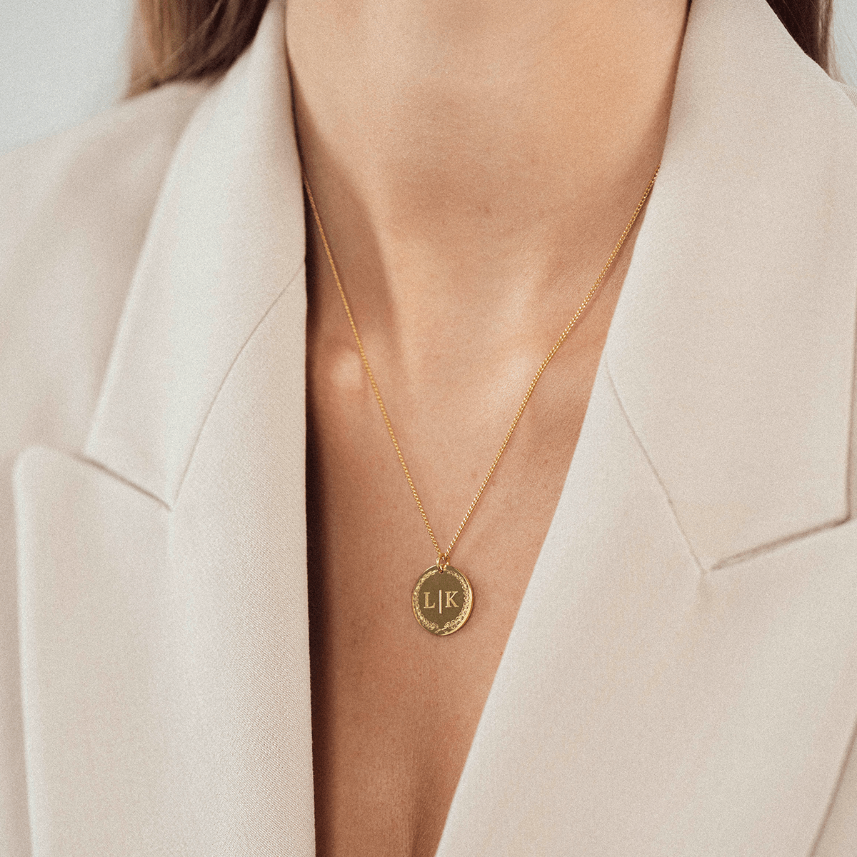 Coin necklace hotsell initial