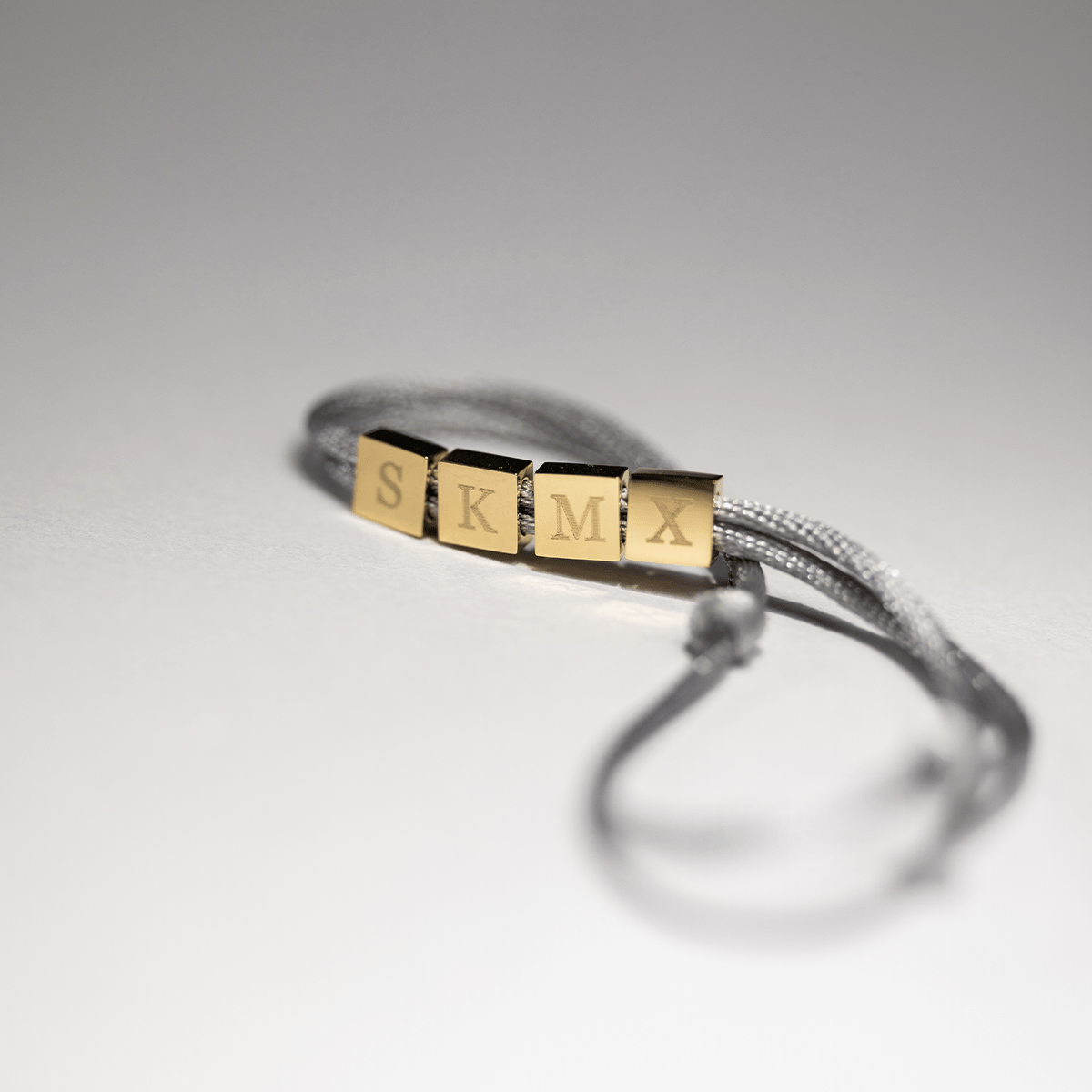 Men Initial Cube Cord Bracelet