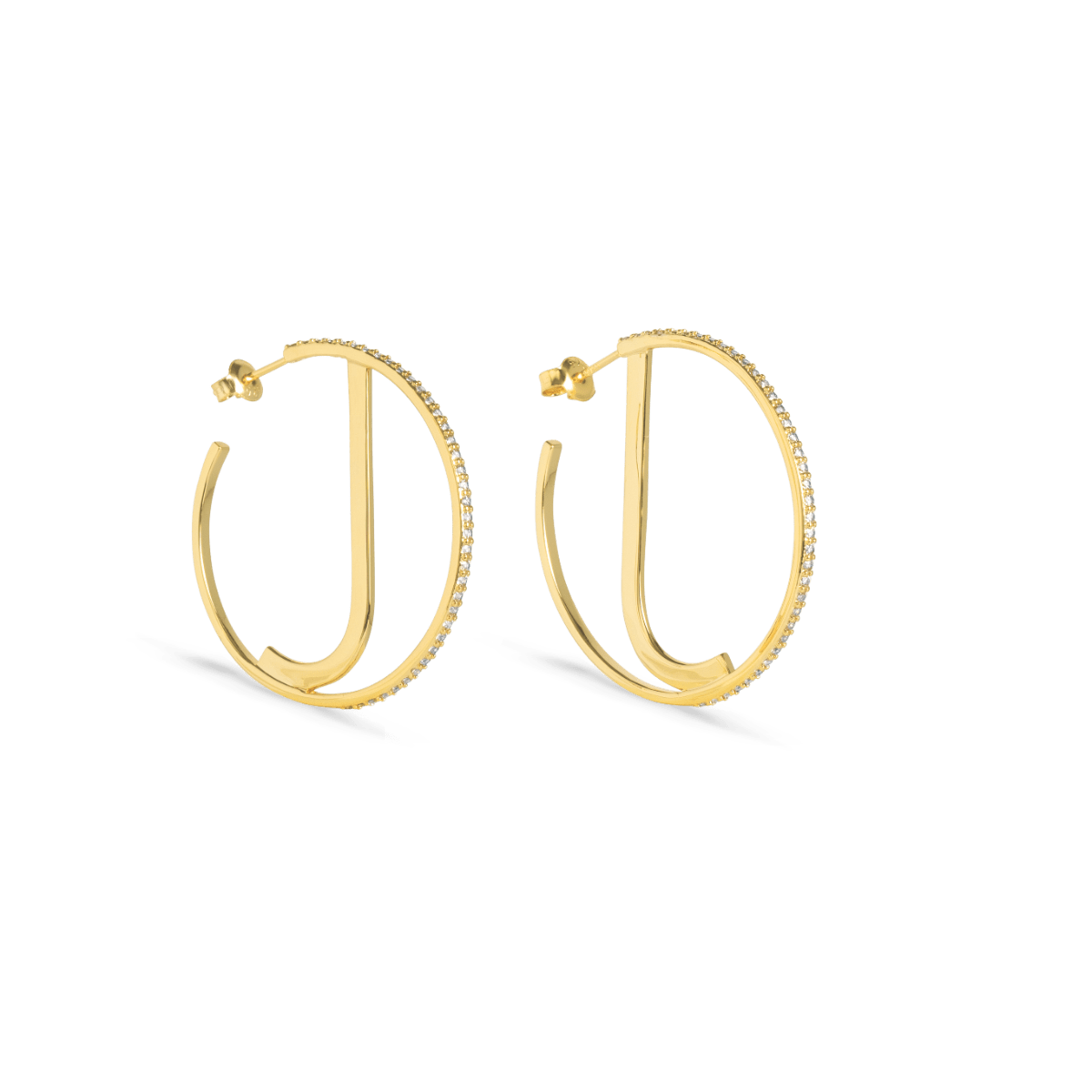 Initial Hoop Earrings