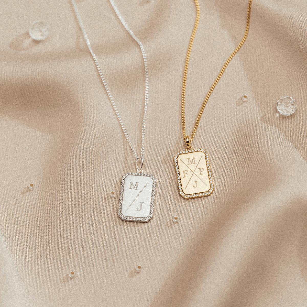 SS24 Grand Pavé Initial Tag Necklace