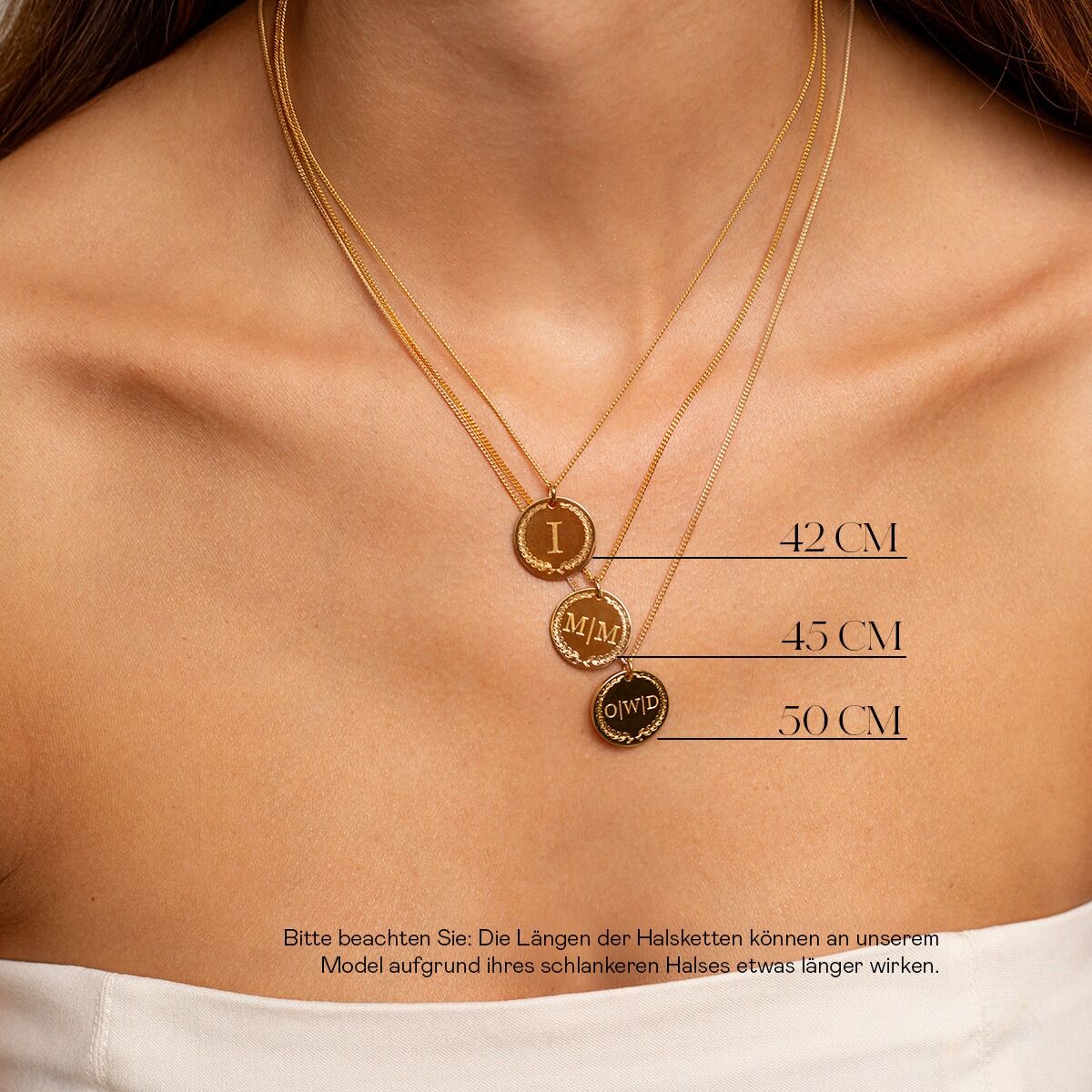 Initial Münze Kette Gold