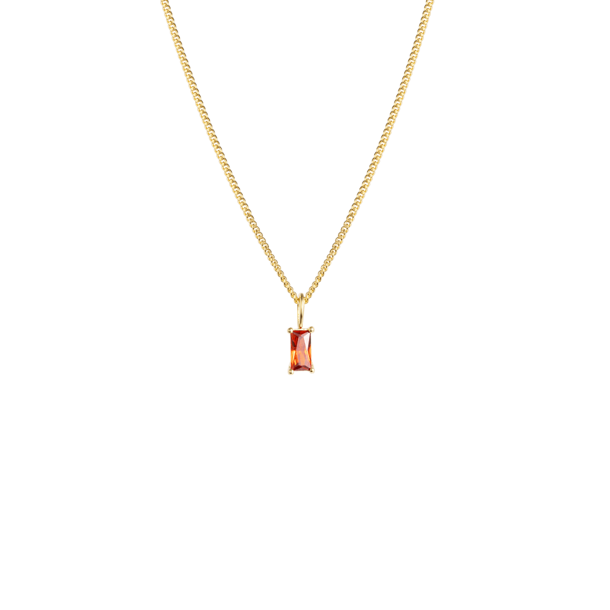 Birthstone Baguette Necklace