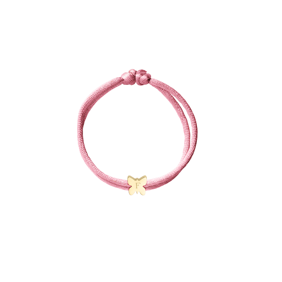 Kids Initial Butterfly Cord Bracelet